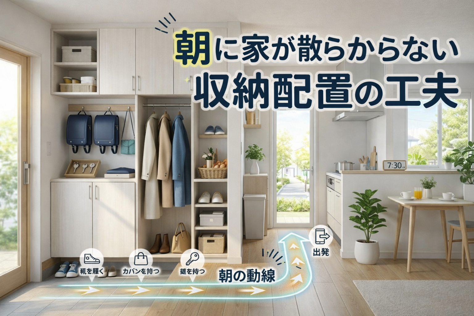 朝に家が散らからない収納配置の工夫